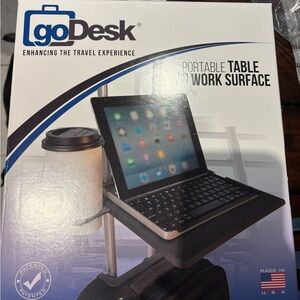 GoDesk Black Portable Table and Work Surface